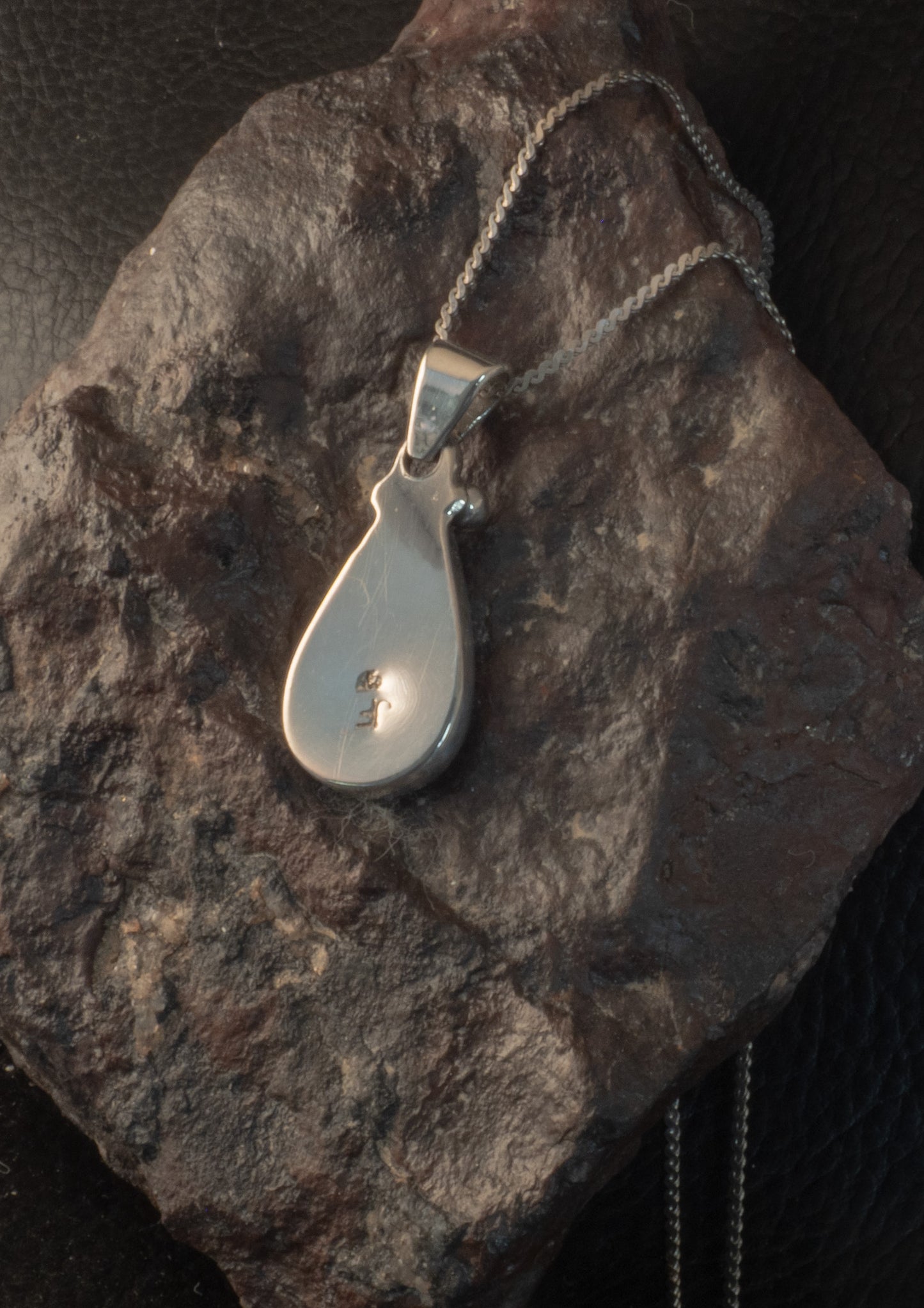 Kingman Turquoise Teardrop Pendant in Handcrafted Sterling Silver Setting