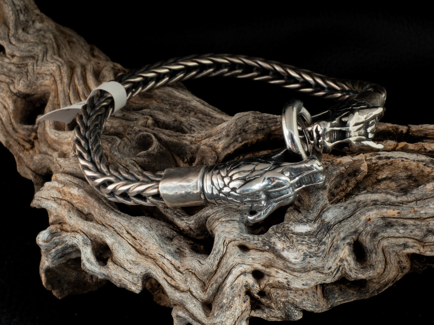 Handmade Sterling Silver Foxtail Chain Bracelet with Stainless Steel Bear Clasps