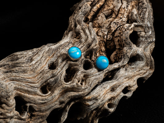 Sterling Silver Kingman Turquoise Stud Earrings