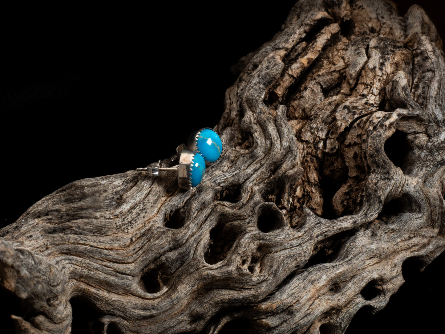 Sterling Silver Kingman Turquoise Stud Earrings