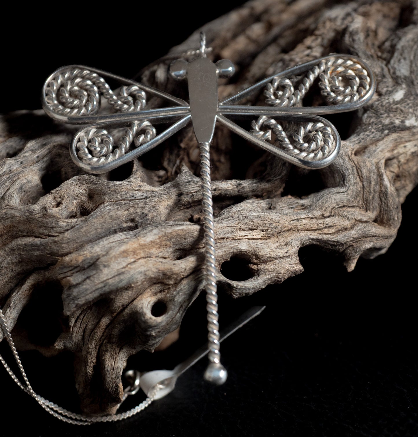 Sterling Silver Dragonfly Pendant Necklace