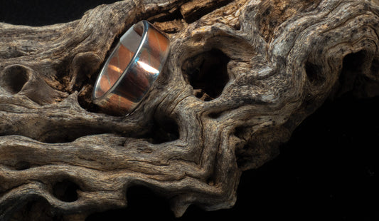 Handcrafted Twisted Copper & Sterling Silver Band Ring