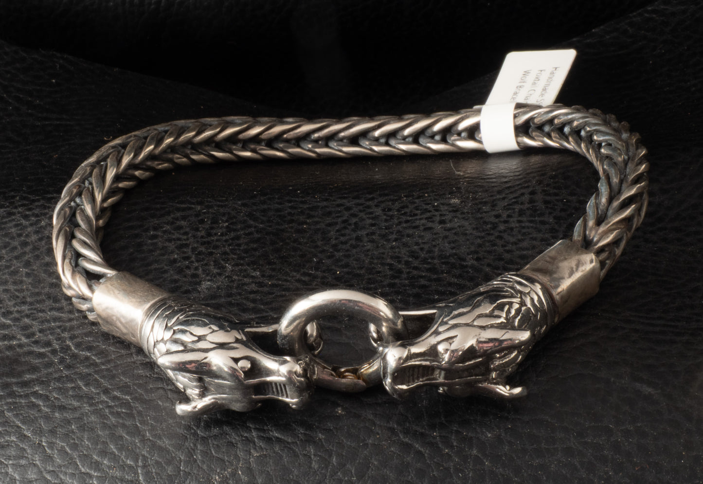 Handmade Sterling Silver Foxtail Chain Bracelet with Stainless Steel Bear Clasps